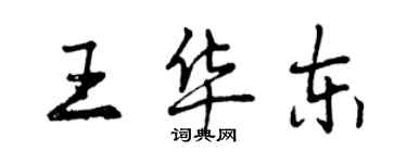 曾慶福王華東行書個性簽名怎么寫