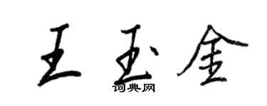 王正良王玉金行書個性簽名怎么寫