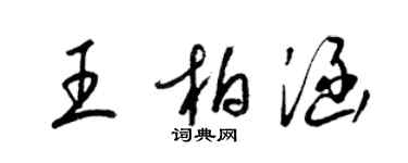 梁錦英王柏涵草書個性簽名怎么寫