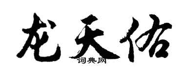 胡問遂龍天佑行書個性簽名怎么寫