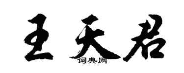 胡問遂王天君行書個性簽名怎么寫