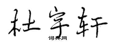 曾慶福杜宇軒行書個性簽名怎么寫