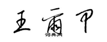 梁錦英王爾甲草書個性簽名怎么寫