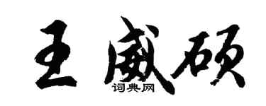 胡問遂王威碩行書個性簽名怎么寫