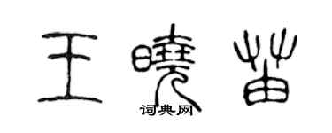 陳聲遠王曉苗篆書個性簽名怎么寫