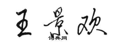 駱恆光王景歡行書個性簽名怎么寫