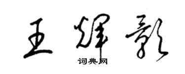 梁錦英王輝影草書個性簽名怎么寫