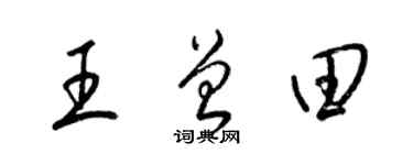 梁錦英王曾田草書個性簽名怎么寫