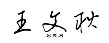 梁錦英王文耿草書個性簽名怎么寫