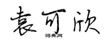 曾慶福袁可欣行書個性簽名怎么寫