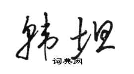 駱恆光韓坦草書個性簽名怎么寫