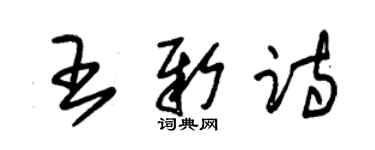 朱錫榮王新詩草書個性簽名怎么寫