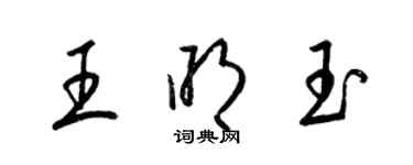 梁錦英王明玉草書個性簽名怎么寫