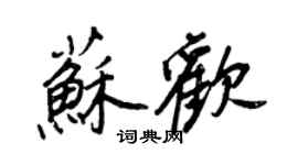 王正良蘇歡行書個性簽名怎么寫