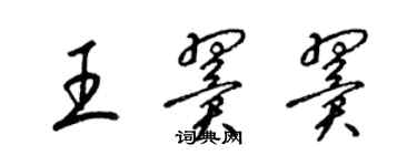 梁錦英王翼翼草書個性簽名怎么寫