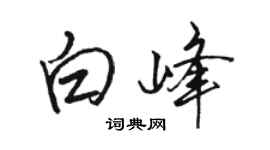 駱恆光白峰行書個性簽名怎么寫