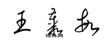 梁錦英王叢敏草書個性簽名怎么寫