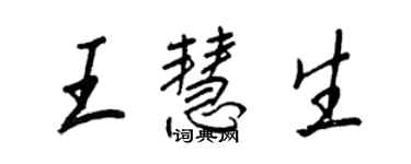 王正良王慧生行書個性簽名怎么寫