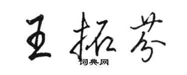 駱恆光王拓芬行書個性簽名怎么寫