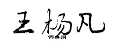 曾慶福王楊凡行書個性簽名怎么寫