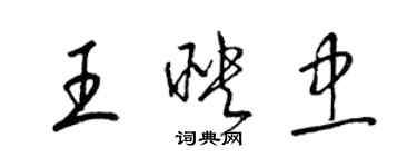 梁錦英王映忠草書個性簽名怎么寫