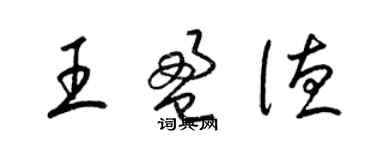 梁錦英王盈德草書個性簽名怎么寫