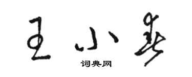 駱恆光王小春草書個性簽名怎么寫