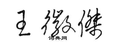 駱恆光王徽傑草書個性簽名怎么寫