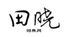 曾慶福田曉行書個性簽名怎么寫