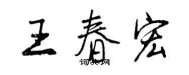 曾慶福王春宏行書個性簽名怎么寫
