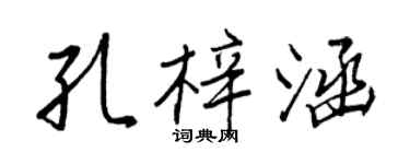 王正良孔梓涵行書個性簽名怎么寫