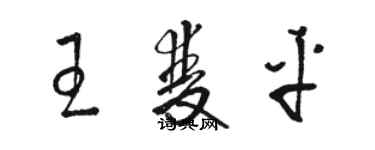 駱恆光王雙平草書個性簽名怎么寫