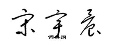 梁錦英宋宇晨草書個性簽名怎么寫