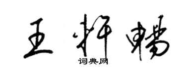 梁錦英王軒暢草書個性簽名怎么寫