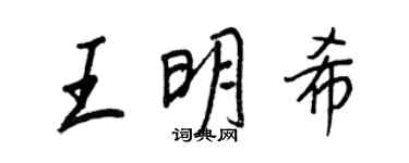 王正良王明希行書個性簽名怎么寫