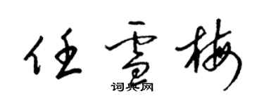 梁錦英任雪梅草書個性簽名怎么寫