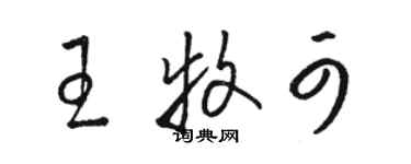 駱恆光王牧可草書個性簽名怎么寫