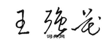 駱恆光王強花草書個性簽名怎么寫