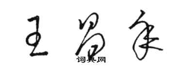 駱恆光王昌年草書個性簽名怎么寫