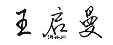 駱恆光王啟曼行書個性簽名怎么寫