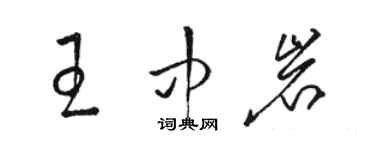 駱恆光王中岩草書個性簽名怎么寫