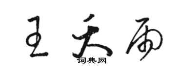 駱恆光王夭雨草書個性簽名怎么寫