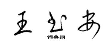 梁錦英王書安草書個性簽名怎么寫