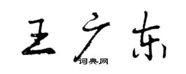 曾慶福王廣東行書個性簽名怎么寫