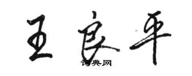 駱恆光王良平行書個性簽名怎么寫