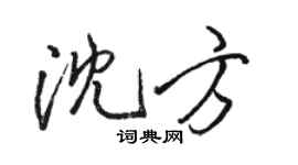 駱恆光沈方行書個性簽名怎么寫