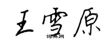 王正良王雪原行書個性簽名怎么寫