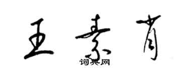 梁錦英王素肖草書個性簽名怎么寫