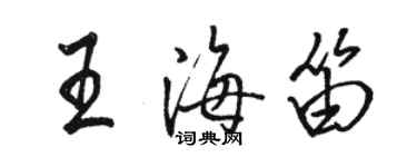 駱恆光王海笛行書個性簽名怎么寫