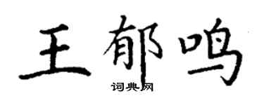 丁謙王郁鳴楷書個性簽名怎么寫